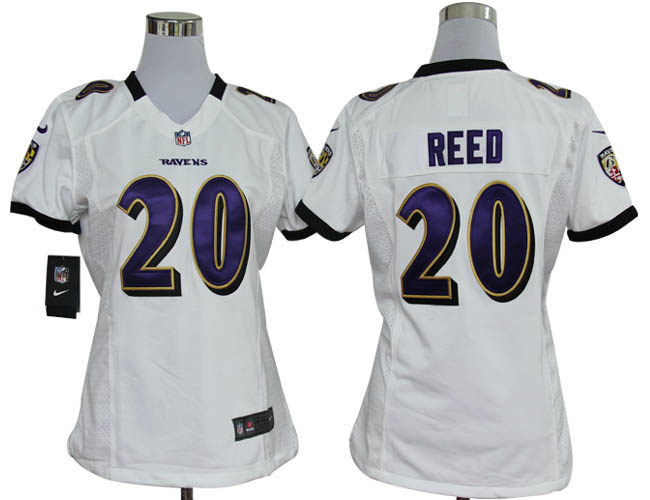 NFL Women's North Baltimore Ravens 20 Ed Reed White Nike jerseys